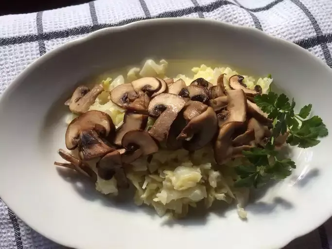 Savoy Cabbage and Mushrooms