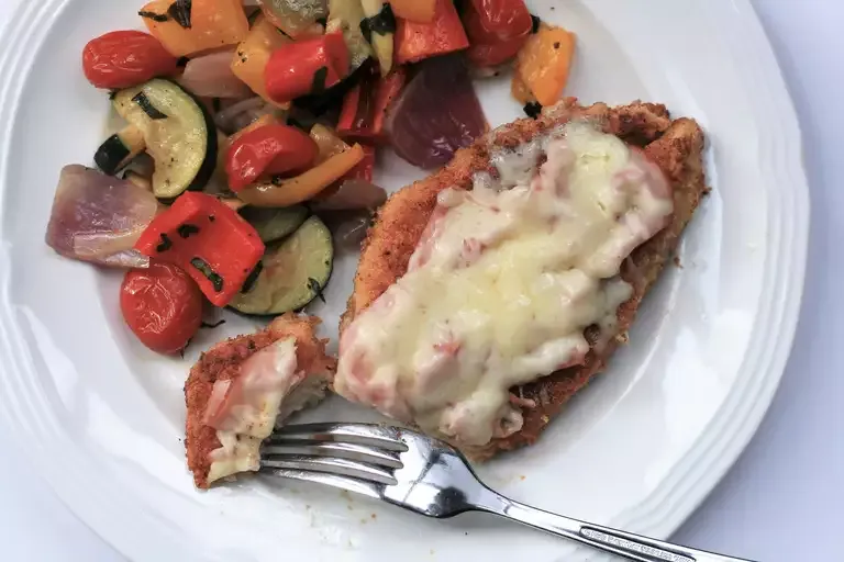 Keto Open-Faced Chicken Cordon Bleu