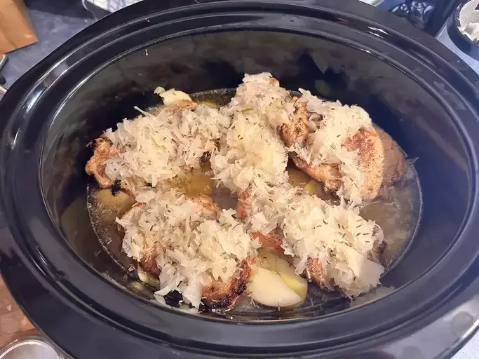 Slow Cooker Pork and Sauerkraut with Apples