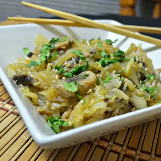 Sesame Cabbage and Mushrooms