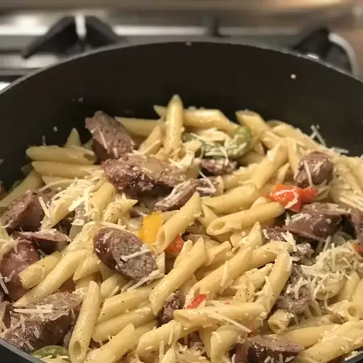 Bow Tie Pasta with Sausage and Sweet Peppers