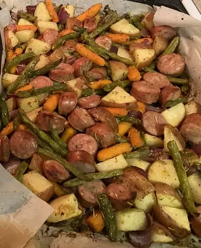 Chicken Apple Sausage Sheet Pan Dinner