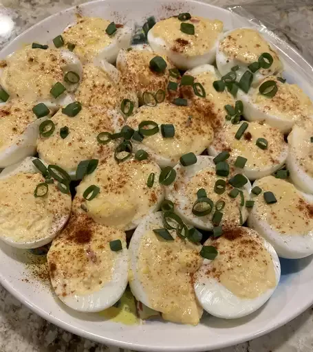 Bang Bang Deviled Eggs