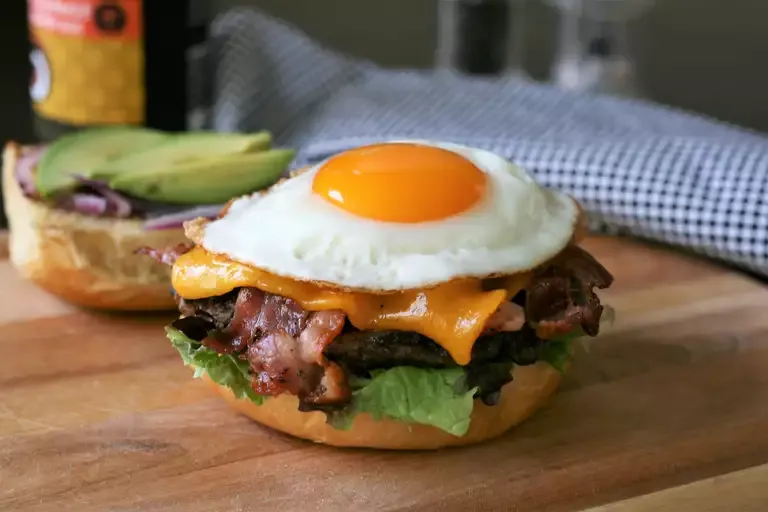 Bacon, Egg, and Avocado Burgers