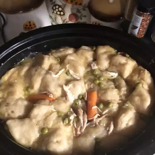 Healthier Slow Cooker Chicken and Dumplings