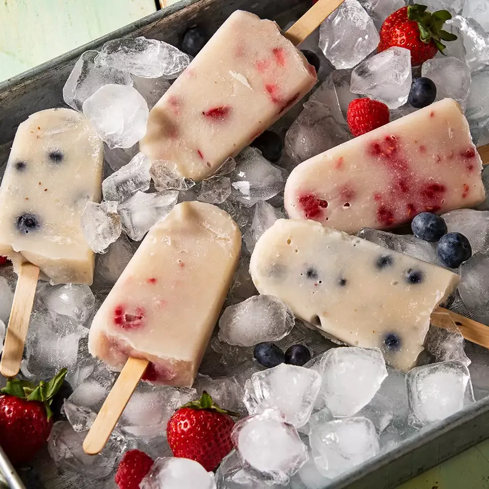 Vanilla Pops with Fresh Berries