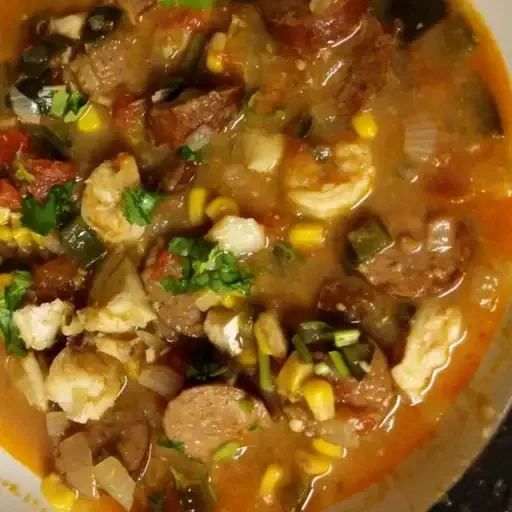 Spicy Tomato, Seafood, and Chorizo Stew