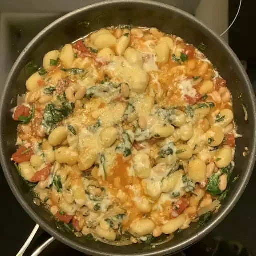 Skillet Gnocchi with Chard and White Beans