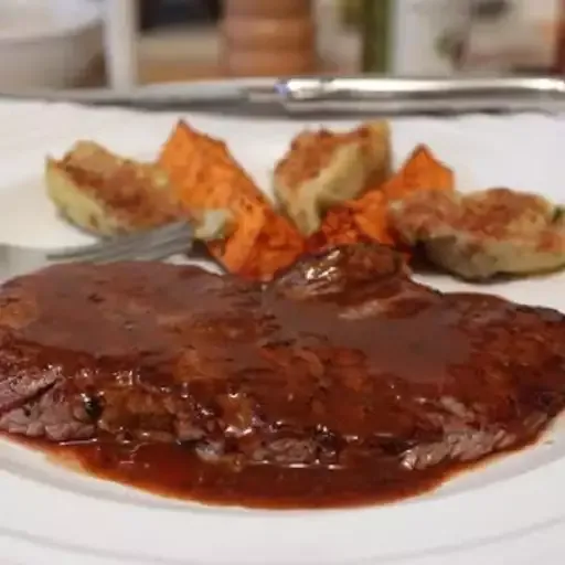 Minute Steaks with Barbecue Butter Sauce