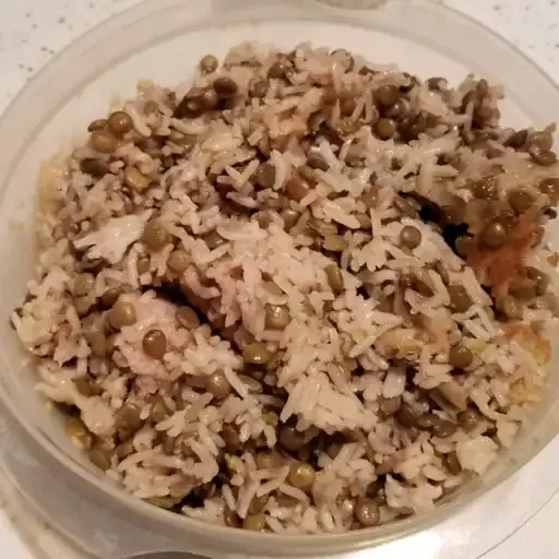 Rice and Lentils from a Rice Cooker