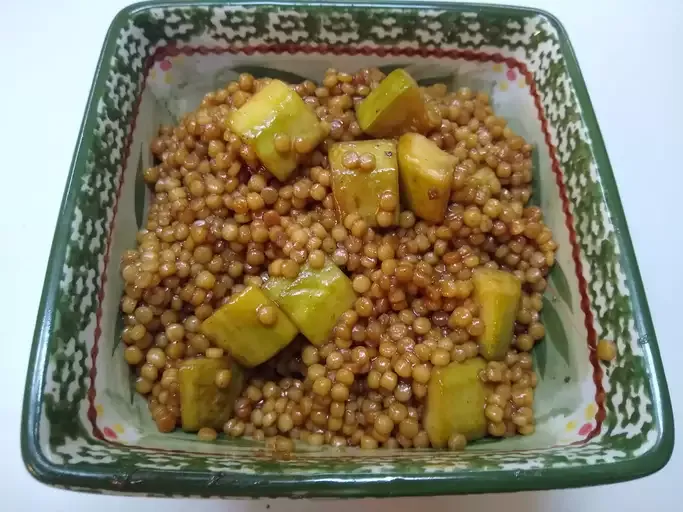 Lemony Israeli Couscous with Asparagus