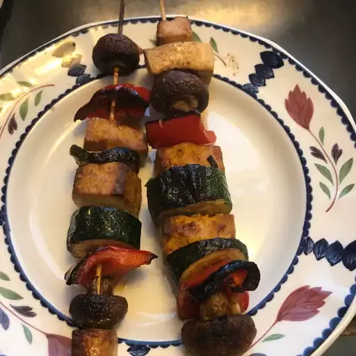 Grilled Tofu Skewers with Sriracha Sauce