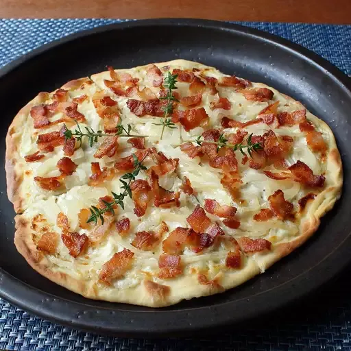 Tarte Flambé (Alsatian Bacon and Onion Tart)