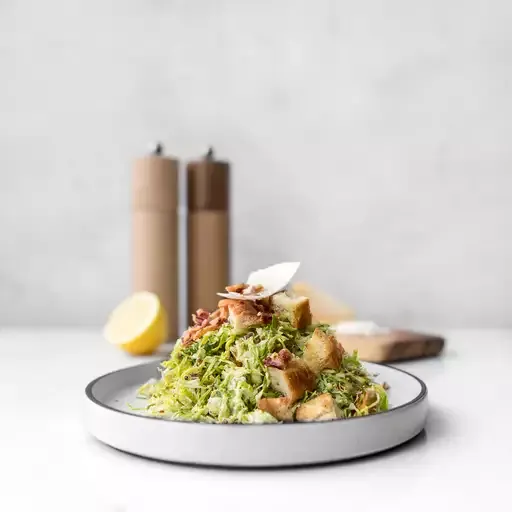 Shaved Brussels Sprouts Caesar Salad