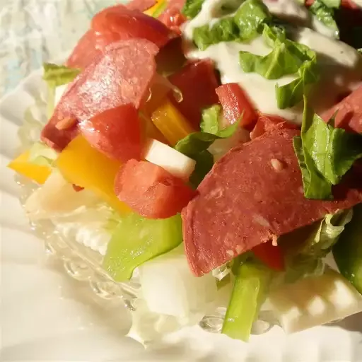 Italian Layered Salad with Bison Pepperoni