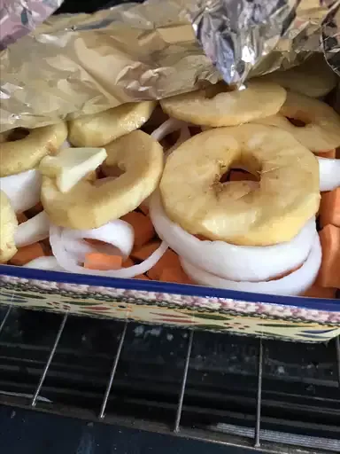 Pork Chops with Apples, Onions, and Sweet Potatoes