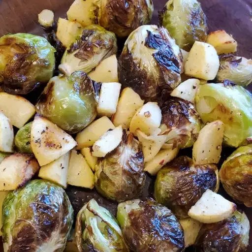 Roasted Apples and Brussels Sprouts