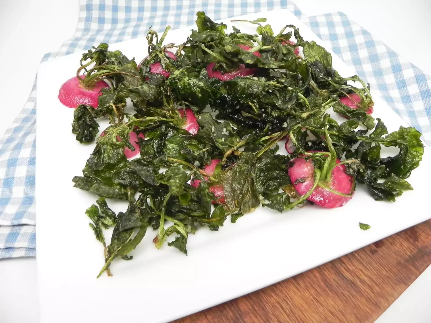 Air Fryer Radish Green Chips