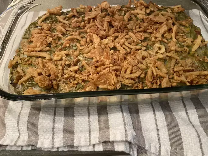 Bacon & Cheddar Green Bean Casserole