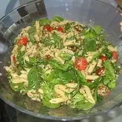 Pasta with Cilantro Pesto and Barley