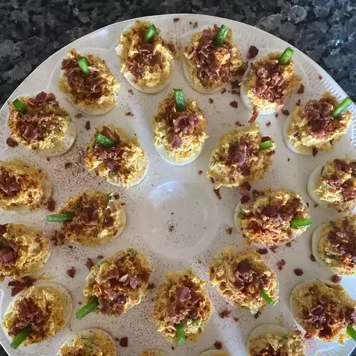 Jalapeno Bacon Cheddar Deviled Eggs