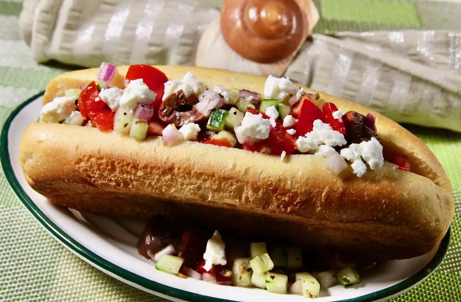 Greek-Inspired Grilled Turkey Sausage Brats