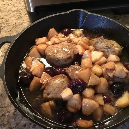 Marinated Pork Medallions with a Ginger-Apple Compote