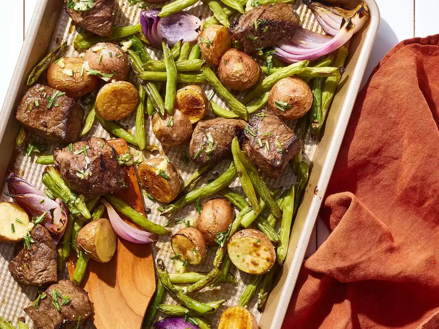 Sheet Pan Garlic Butter Steak Bites with Veggies