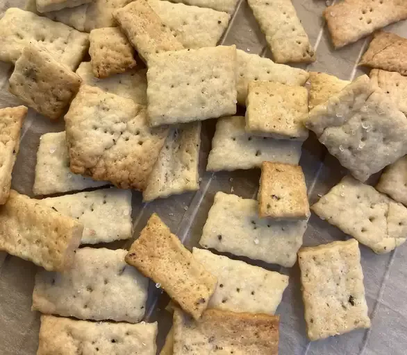 Sourdough Rosemary Crackers