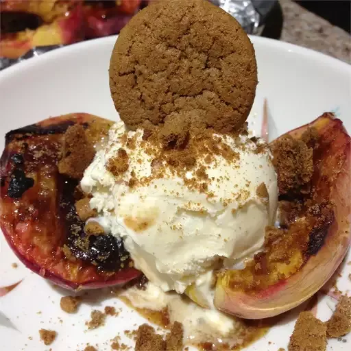 Grilled Peaches with Gingersnaps