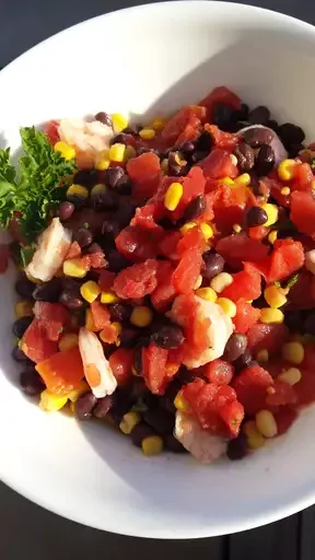 Black Bean, Corn, Tomato, and Shrimp Salad