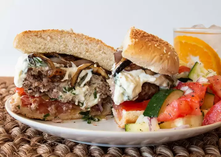 Goat Cheese-Stuffed Lamb Burgers