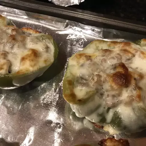 Philly Cheese Steak-Stuffed Bell Peppers