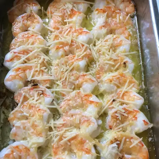 Broiled Lemon and Garlic Tiger Prawns