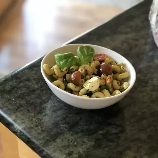 Pesto Pasta Caprese Salad