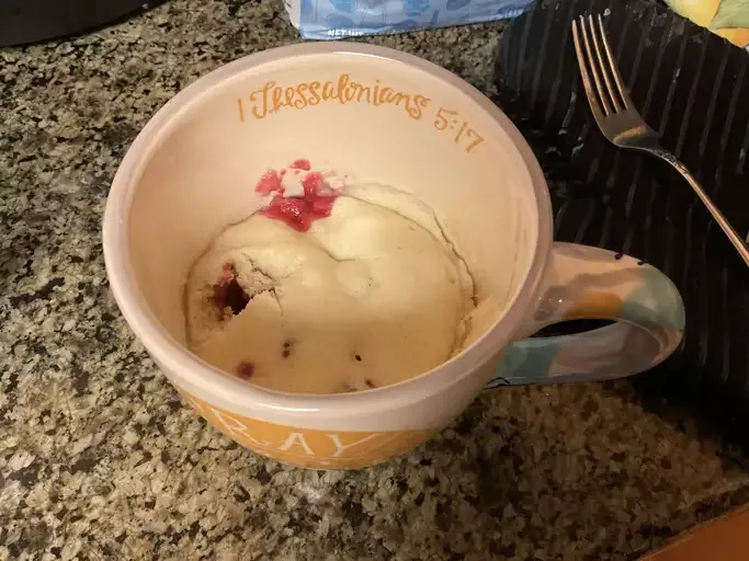 No-Egg Blueberry Mug Cake