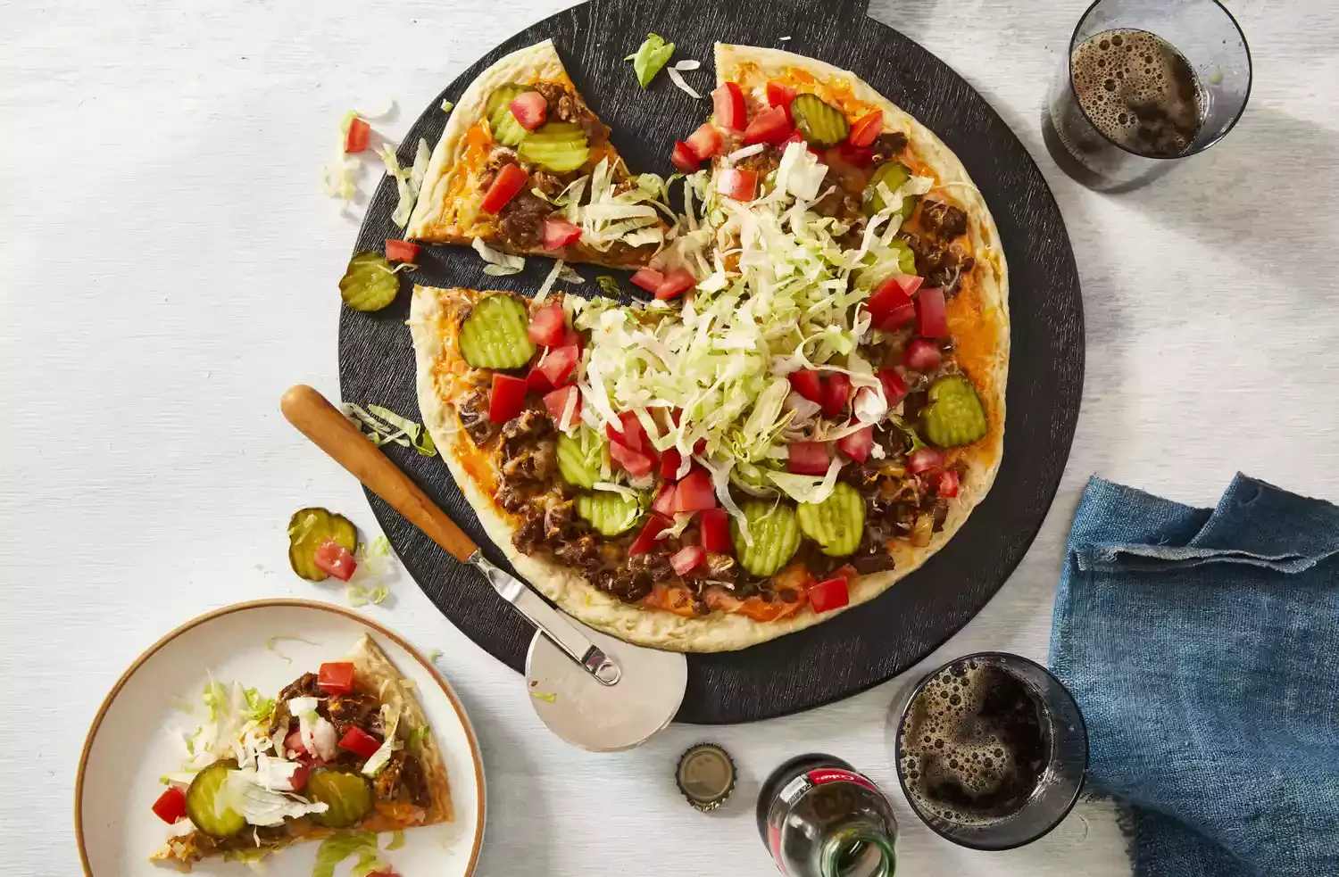 Vegetarian Cheeseburger Pizza