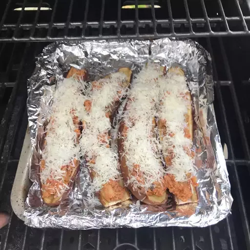 Sausage-Stuffed Eggplant