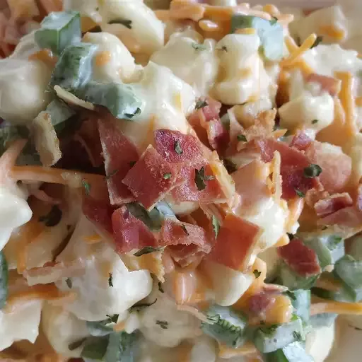 Cauliflower Salad with Cheddar and Bacon