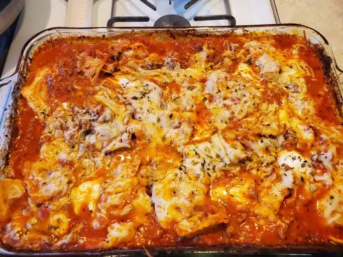 Italian Sausage Ravioli Bake