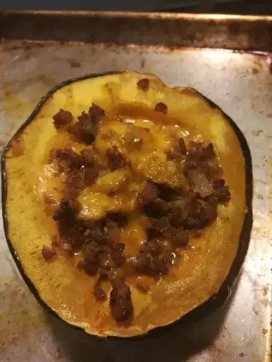 Sausage and Beef Stuffed Acorn Squash