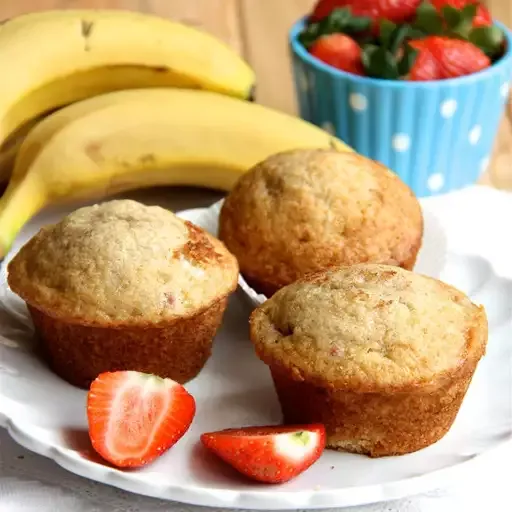 Banana Strawberry Muffins