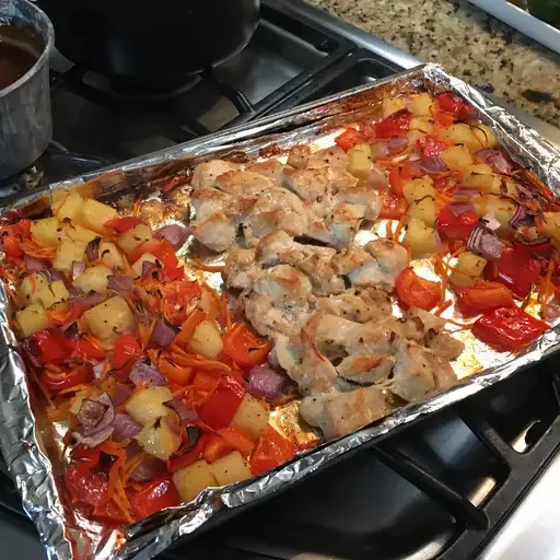 Sheet Pan Sweet and Sour Chicken