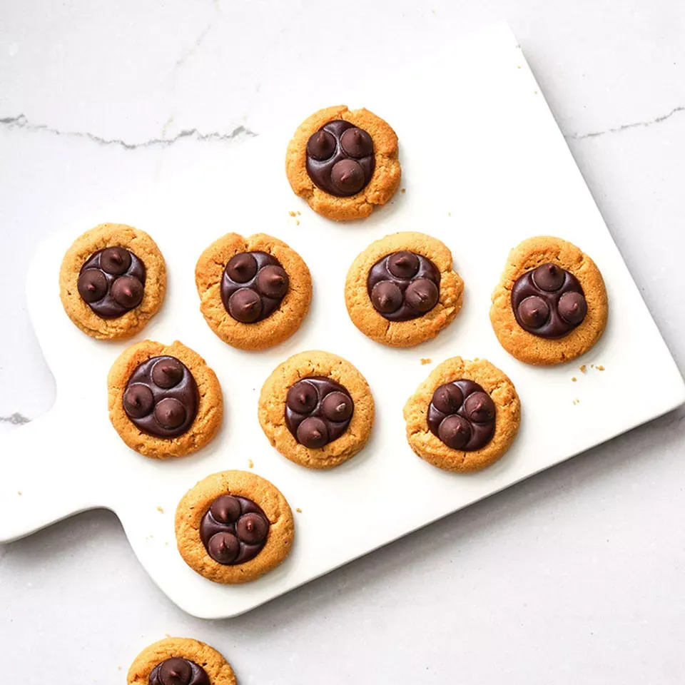 Ghirardelli Chocolate-Peanut Butter Thumbprint Cookies