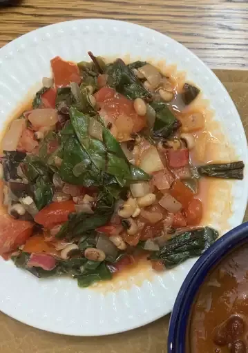 Swiss Chard with Garbanzo Beans and Fresh Tomatoes