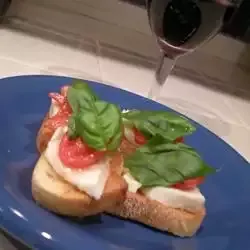 Crostini with Mozzarella and Tomato