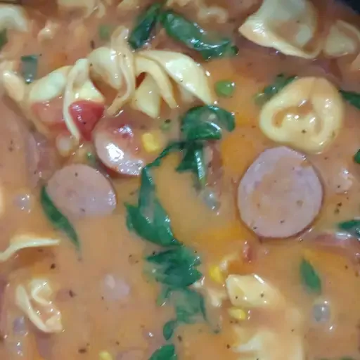 Smoked Sausage and Tortellini Soup