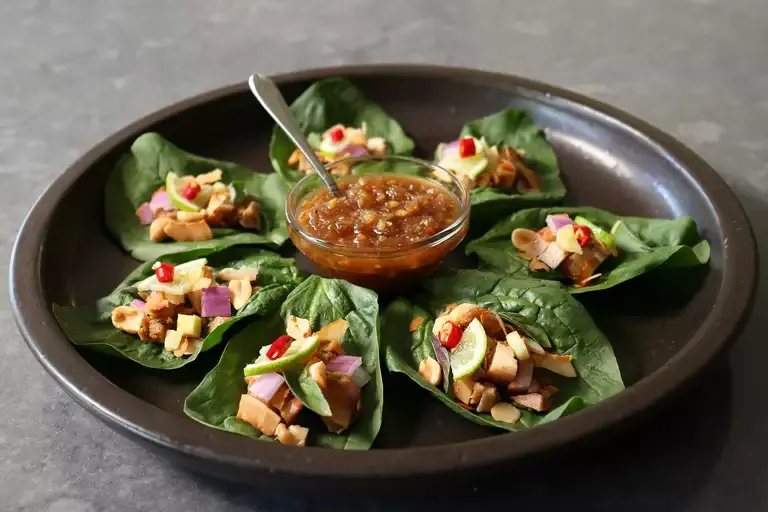 One-Bite Thai "Flavor Bomb" Salad Wraps (Miang Kham)