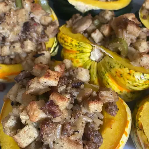 Wild Rice Stuffed Acorn Squash