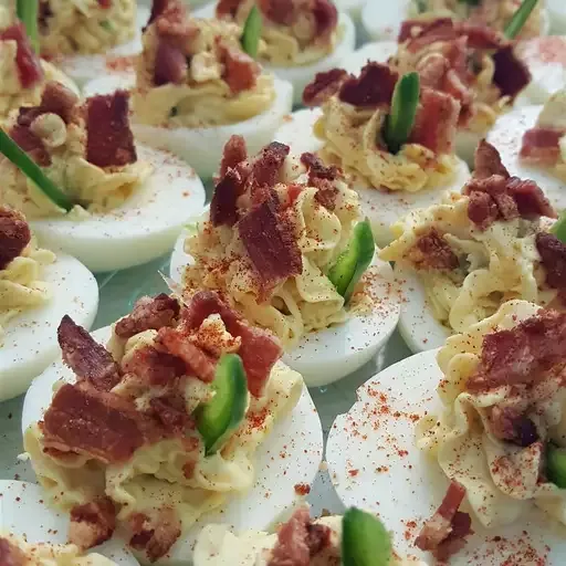 Jalapeno Bacon Cheddar Deviled Eggs